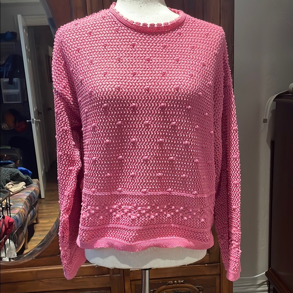 Pink Textured Women's Sweater